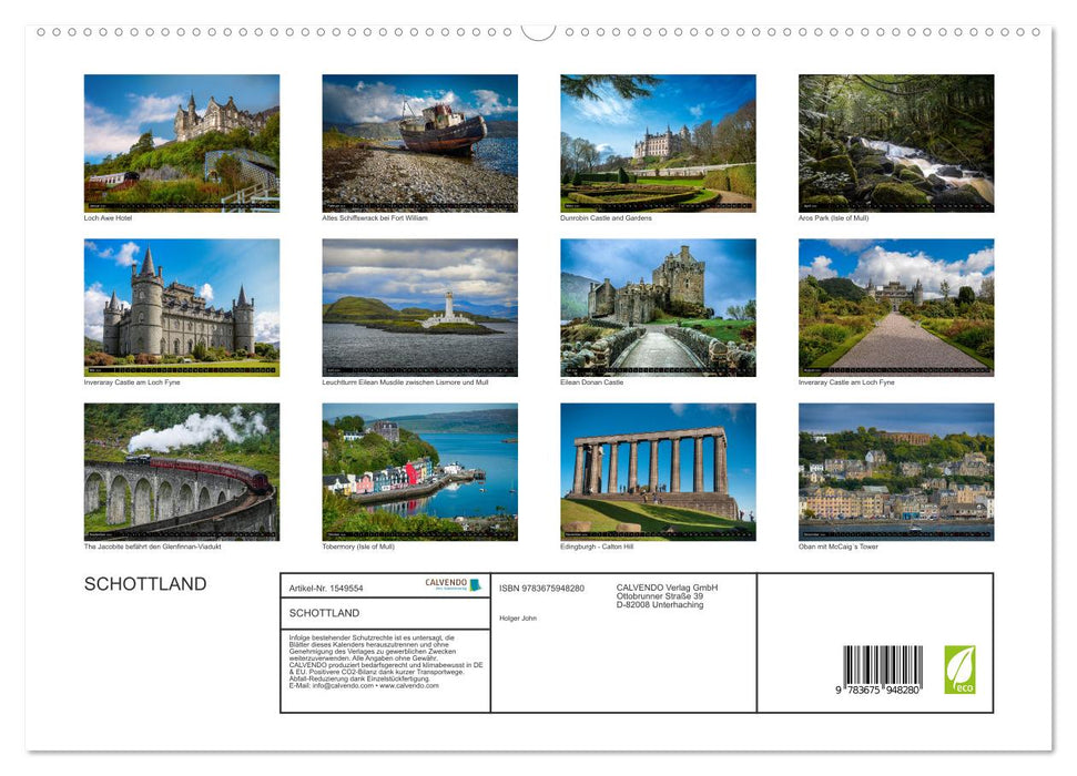 Blickpunkte SCHOTTLAND (CALVENDO Premium Wandkalender 2024)