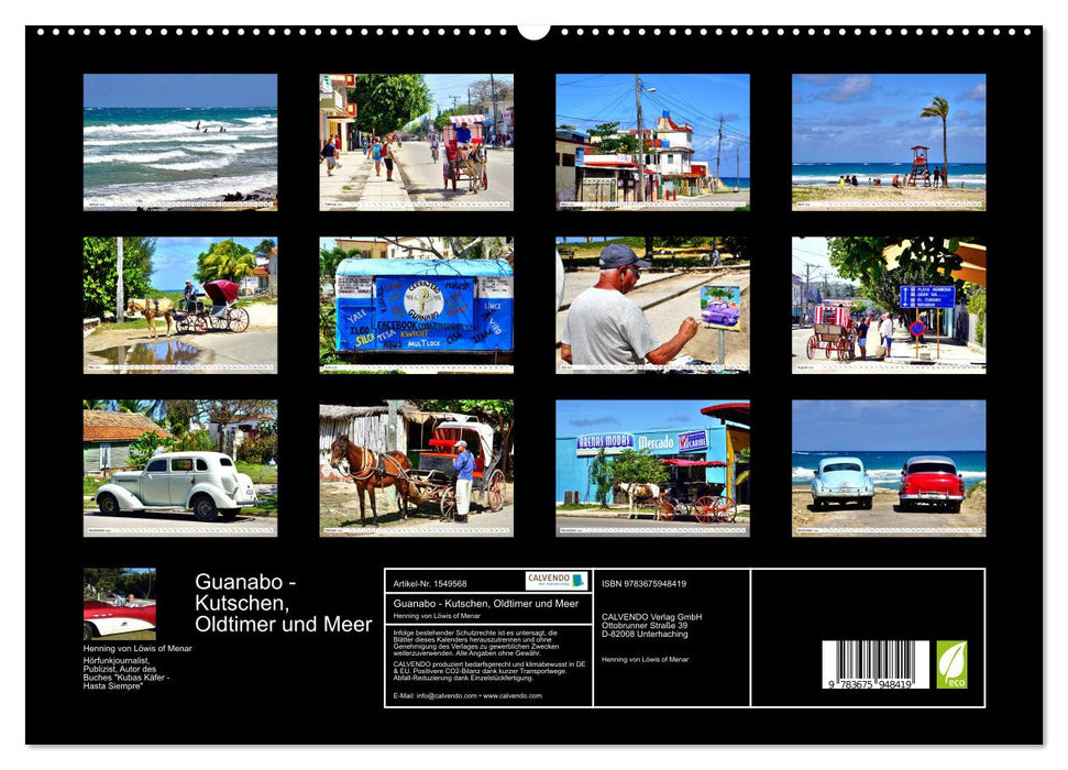 Guanabo - Kutschen, Oldtimer und viel Meer (CALVENDO Premium Wandkalender 2024)