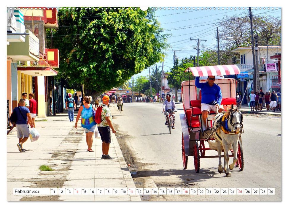 Guanabo - Kutschen, Oldtimer und viel Meer (CALVENDO Premium Wandkalender 2024)