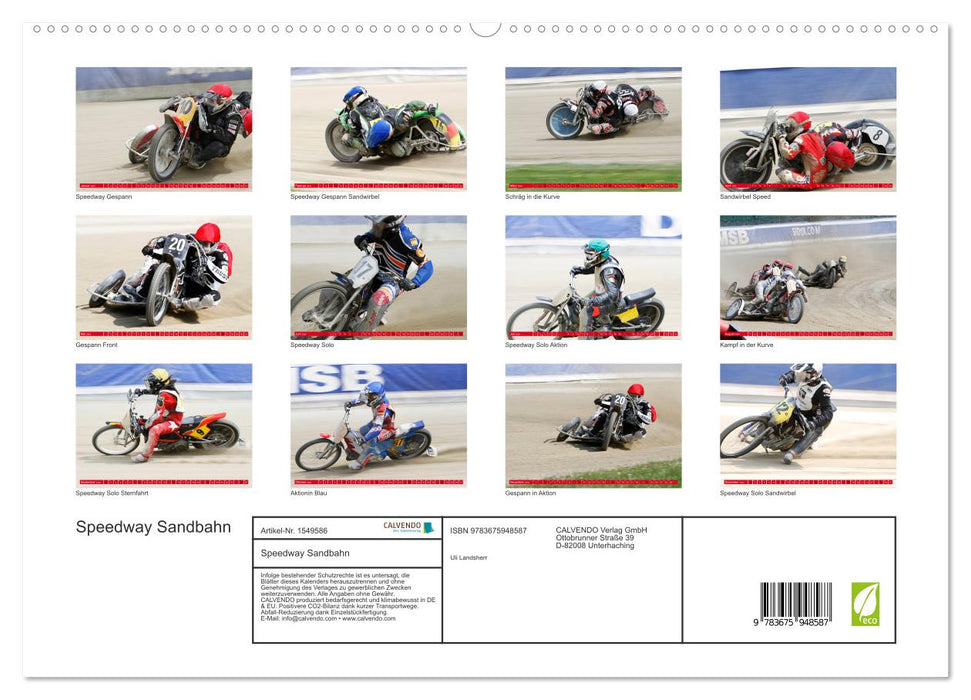 Speedway Sandbahn (CALVENDO Premium Wandkalender 2024)