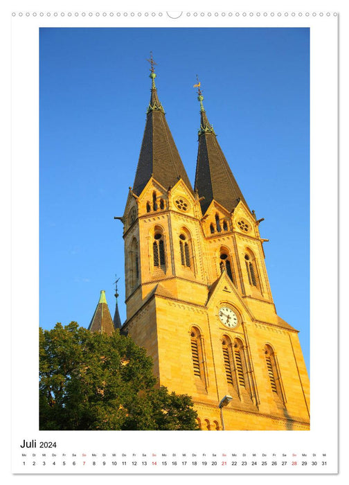 Wiesbaden - mit den Kirchen durch das Jahr (CALVENDO Premium Wandkalender 2024)
