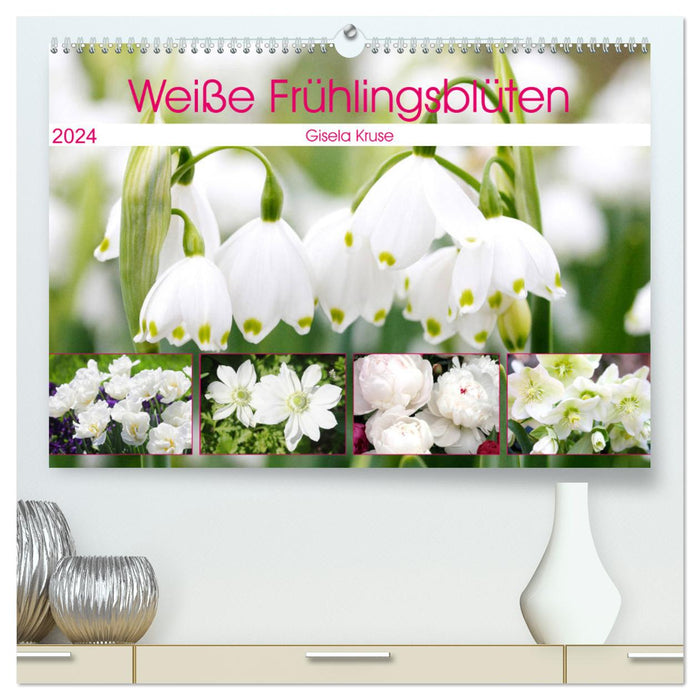 Weiße Frühlingsblüten (CALVENDO Premium Wandkalender 2024)