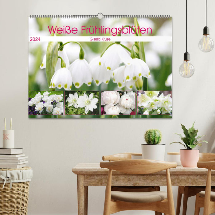 Fleurs printanières blanches (calendrier mural CALVENDO 2024) 