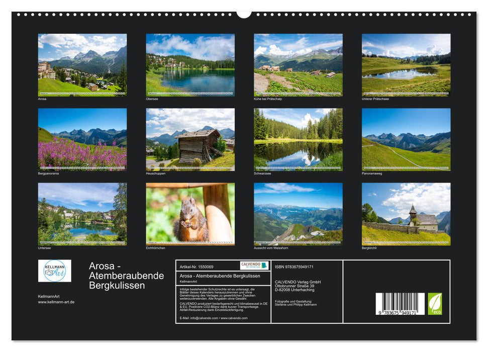 Arosa - Paysages de montagne à couper le souffle (Calvendo Premium Wall Calendar 2024) 