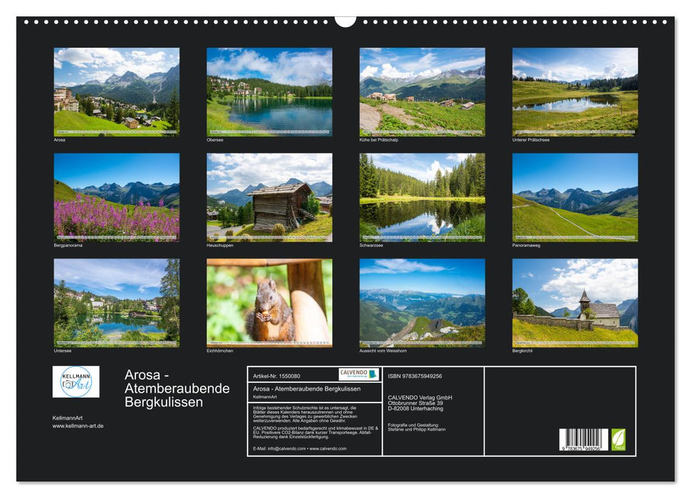 Arosa - Paysages de montagne à couper le souffle (Calendrier mural CALVENDO 2024) 