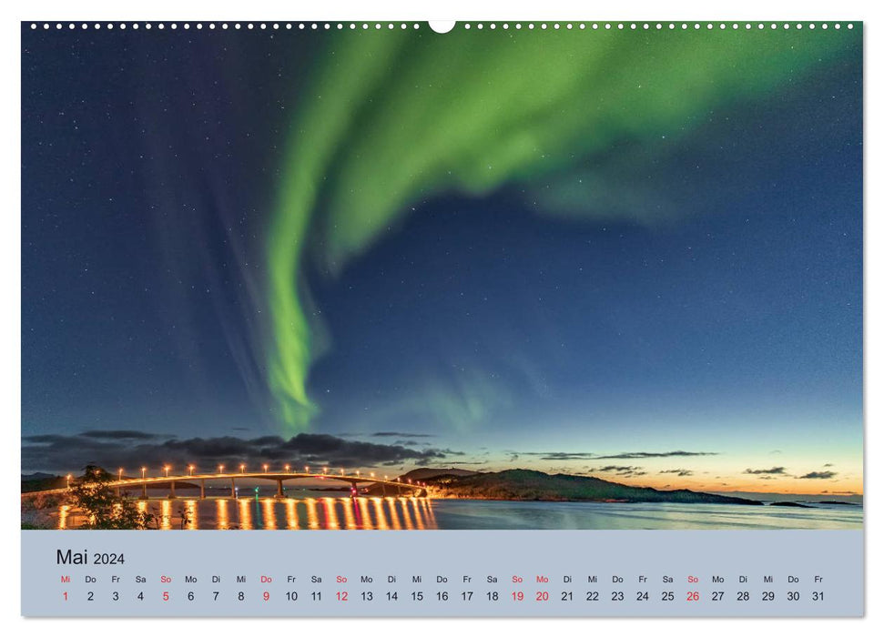 Norvège – Mythe des aurores boréales (Calvendo Premium Calendrier mural 2024) 