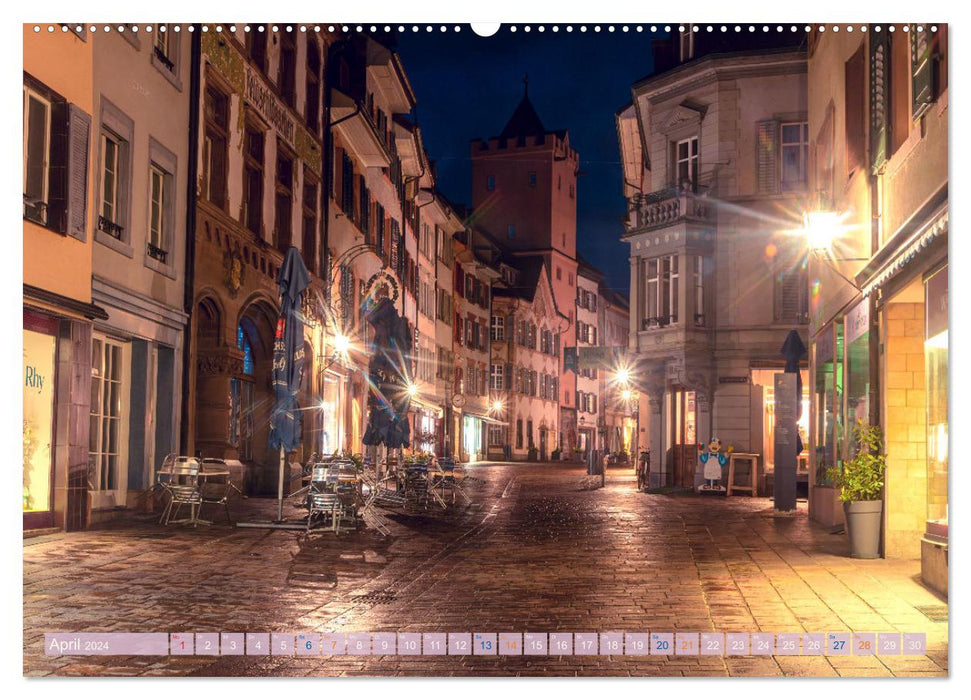 Rheinfelden bei Nacht (CALVENDO Premium Wandkalender 2024)