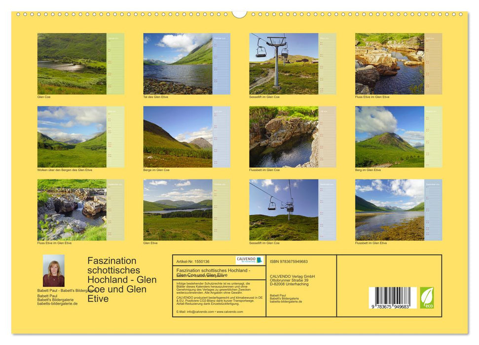 Fascination des Highlands écossaises – Glen Coe et Glen Etive (Calvendo Premium Wall Calendar 2024) 