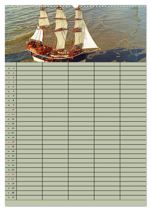 Ein Tag am Meer - Familienplaner (CALVENDO Premium Wandkalender 2024)