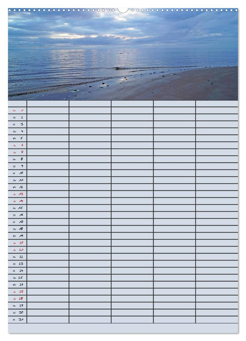 Ein Tag am Meer - Familienplaner (CALVENDO Wandkalender 2024)