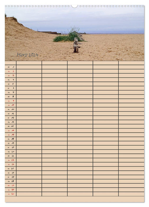 Ein Tag am Meer - Familienplaner (CALVENDO Wandkalender 2024)