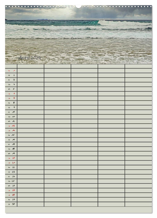 Ein Tag am Meer - Familienplaner (CALVENDO Wandkalender 2024)