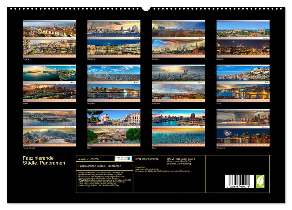 Villes fascinantes, panoramas (Calendrier mural CALVENDO Premium 2024)