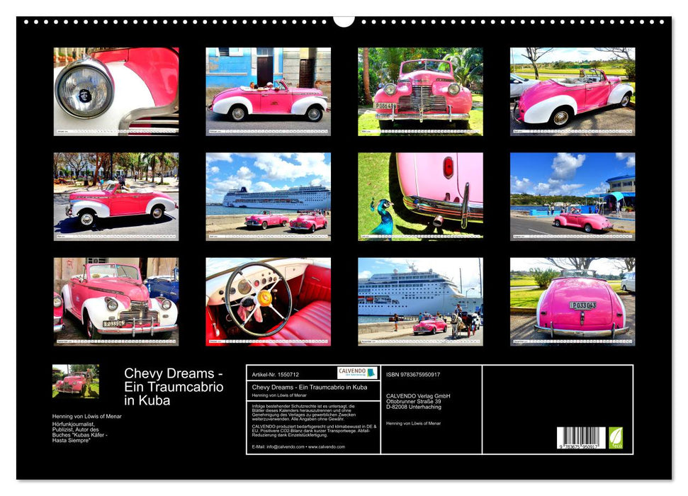 Chevy Dreams - Un cabriolet de rêve à Cuba (calendrier mural CALVENDO 2024) 