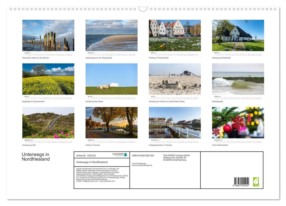 Unterwegs in Nordfriesland (CALVENDO Wandkalender 2024)