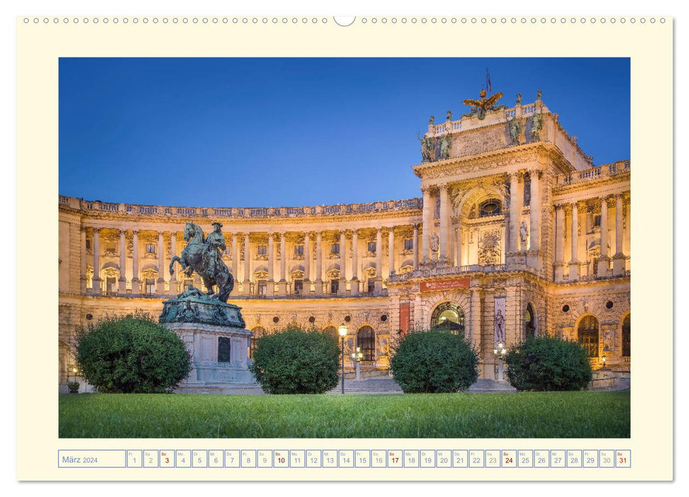 An der schönen blauen Donau - Ein Spaziergang in Wien (CALVENDO Premium Wandkalender 2024)
