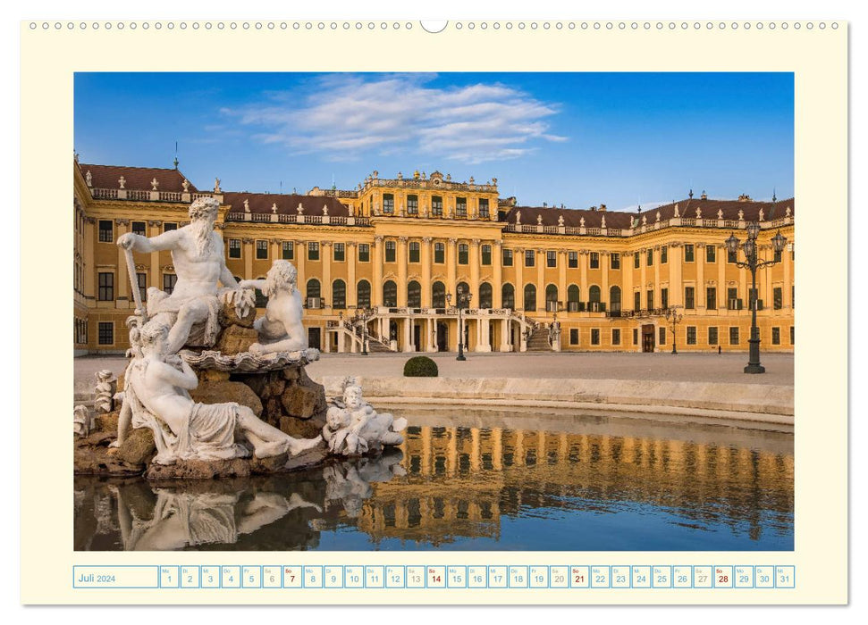 Sur le magnifique Danube bleu - Une promenade à Vienne (Calendrier mural CALVENDO Premium 2024) 
