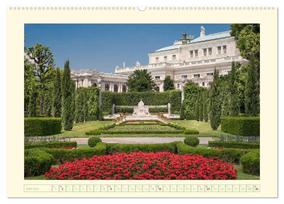 An der schönen blauen Donau - Ein Spaziergang in Wien (CALVENDO Wandkalender 2024)