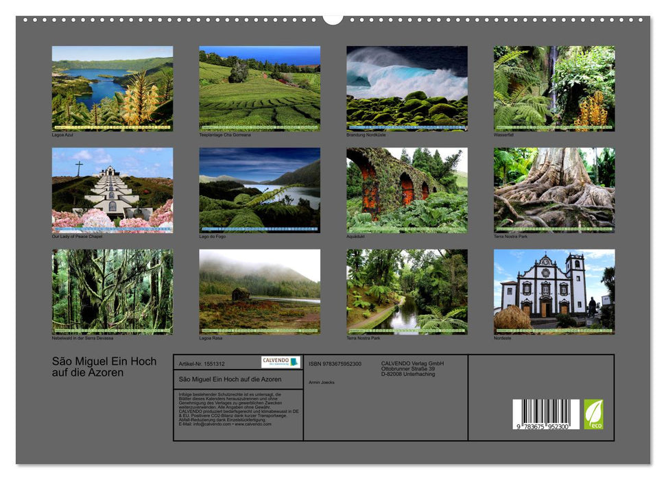 São Miguel Ein Hoch auf die Azoren (CALVENDO Premium Wandkalender 2024)