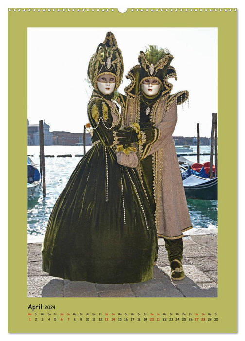 Karneval Maskenzeit in Venedig (CALVENDO Wandkalender 2024)