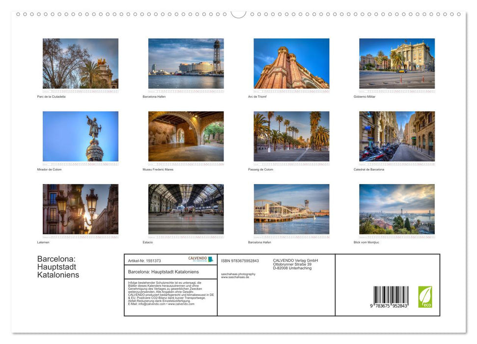 Barcelona: Hauptstadt Kataloniens (CALVENDO Premium Wandkalender 2024)