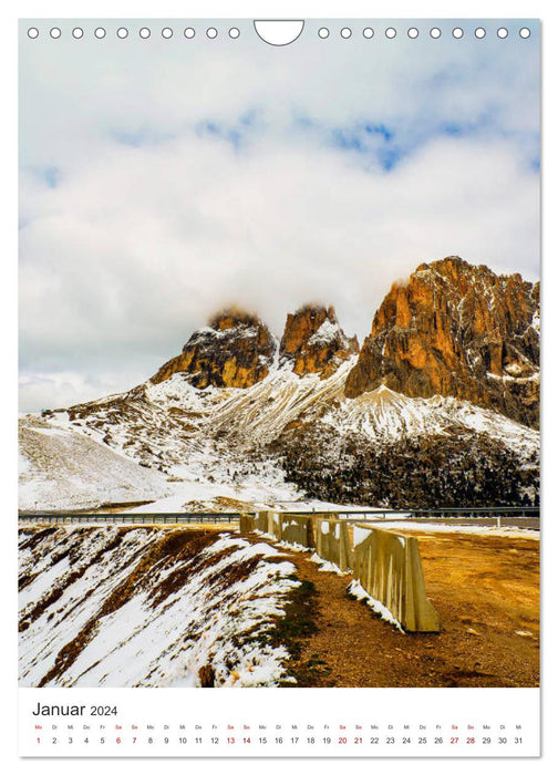 MOUNTAIN PASSES Austria - Switzerland - Italy (CALVENDO wall calendar 2024) 