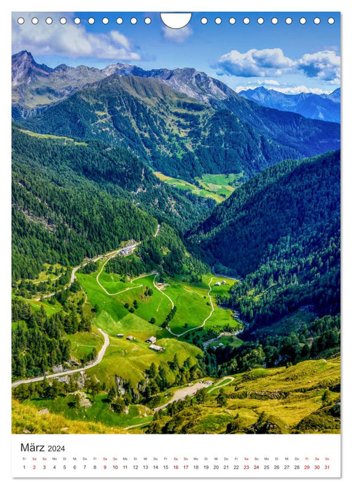 GEBIRGSPÄSSE Österreich - Schweiz - Italien (CALVENDO Wandkalender 2024)
