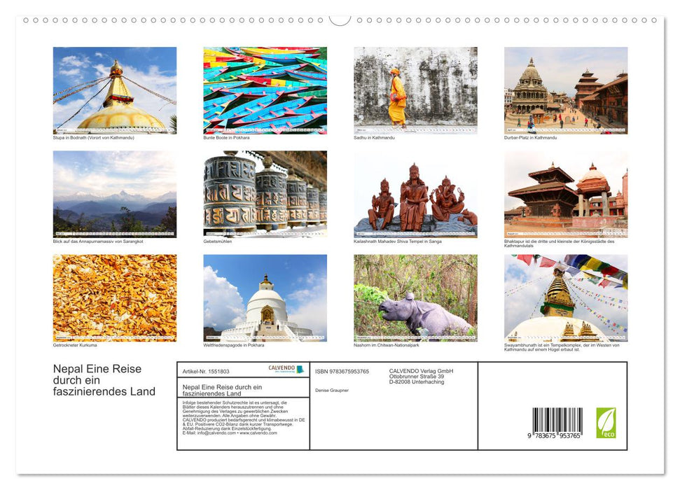 Nepal Eine Reise durch ein faszinierendes Land (CALVENDO Premium Wandkalender 2024)