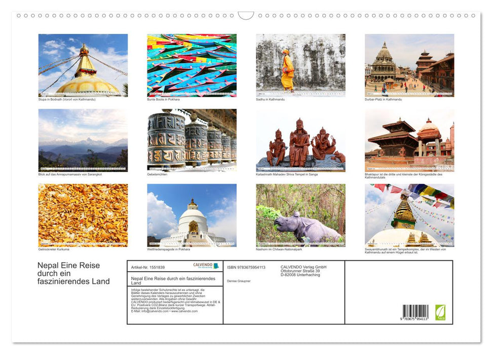 Nepal A journey through a fascinating country (CALVENDO wall calendar 2024) 