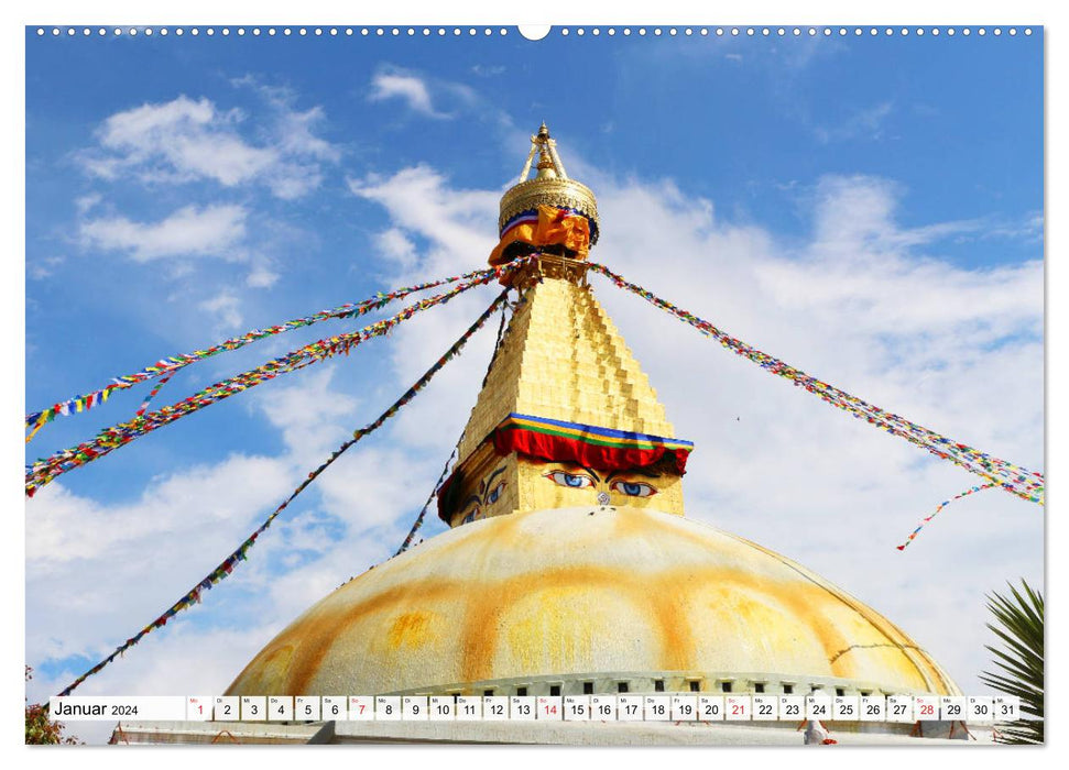 Nepal A journey through a fascinating country (CALVENDO wall calendar 2024) 