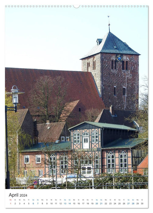 Stade in focus - stroll through the old town (CALVENDO Premium wall calendar 2024) 