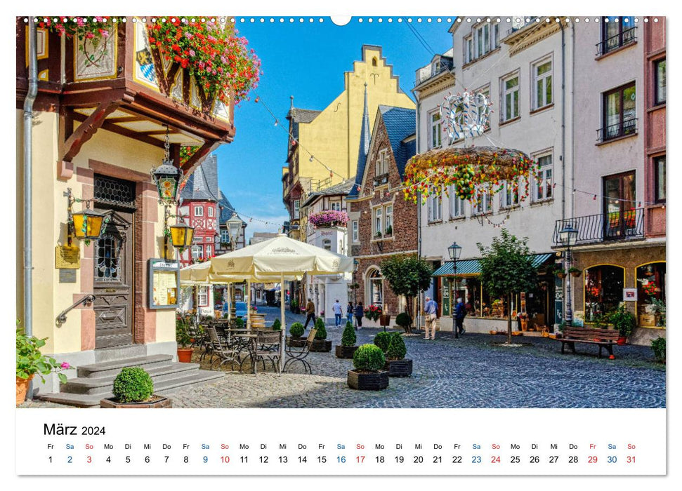 Bacharach - Fachwerkromantik am Rhein (CALVENDO Premium Wandkalender 2024)
