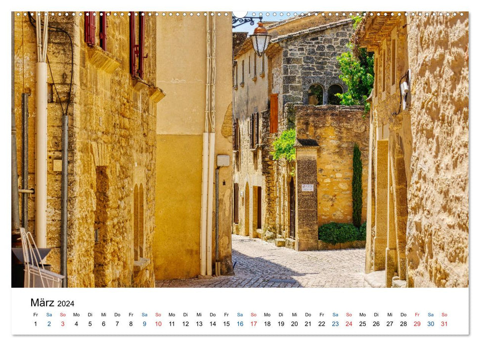 Castillon-du-Gard - The city with the golden houses (CALVENDO Premium Wall Calendar 2024) 