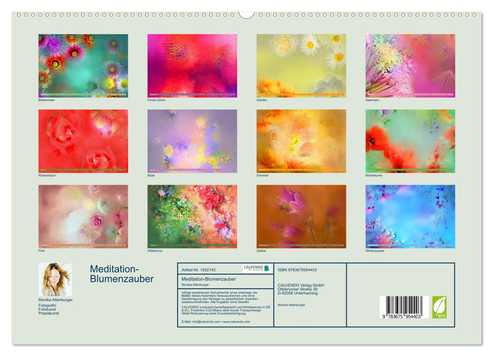 Meditation-Blumenzauber (CALVENDO Premium Wandkalender 2024)