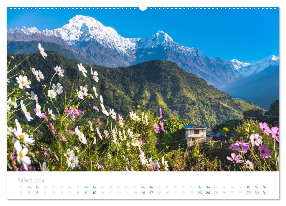 Himalayan Adventure - Long-Distance Hiking in Annapurna (CALVENDO Premium Wall Calendar 2024) 