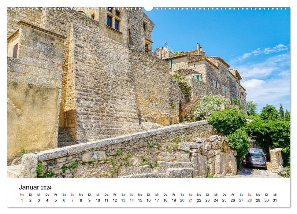 Castillon-du-Gard - Die Stadt mit den goldenen Häusern (CALVENDO Wandkalender 2024)