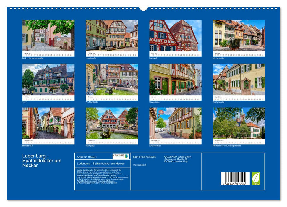 Ladenburg - Spätmittelalter am Neckar (CALVENDO Premium Wandkalender 2024)