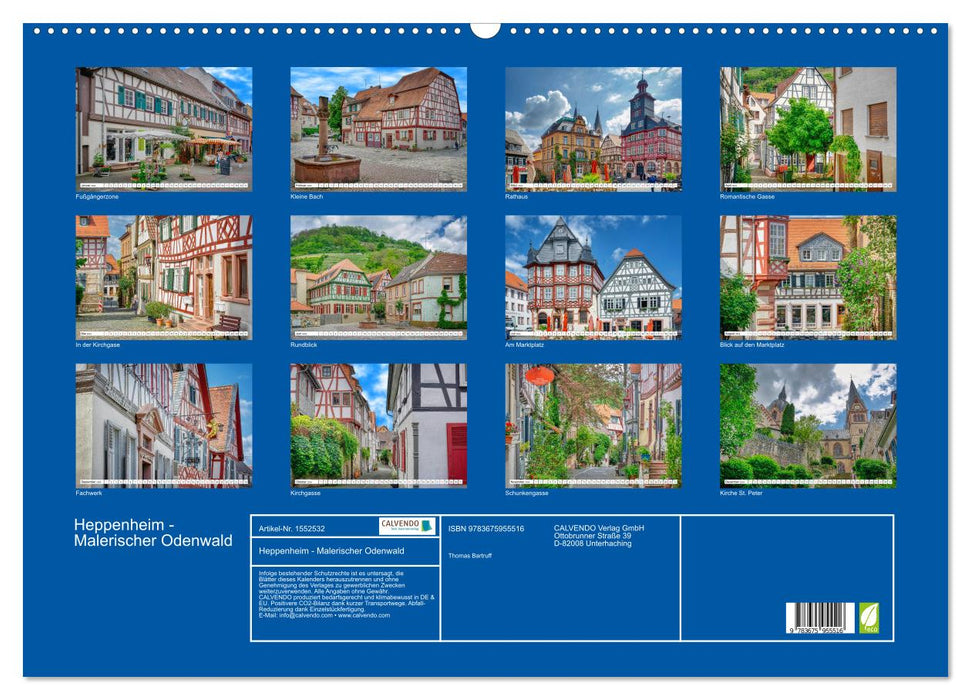 Heppenheim - Malerischer Odenwald (CALVENDO Wandkalender 2024)