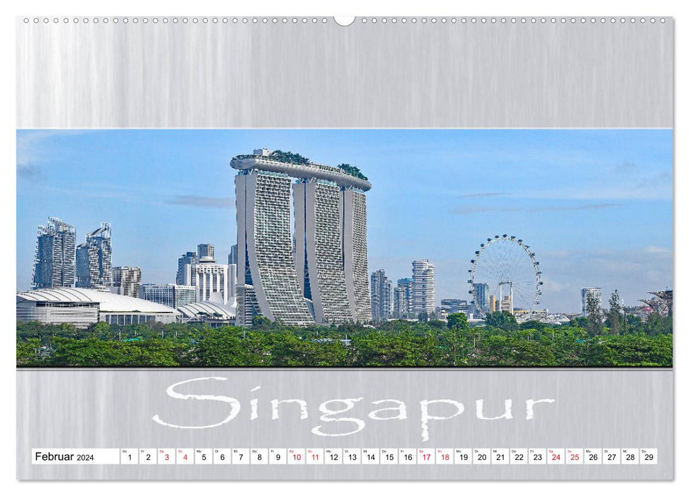 Singapur - Panoramablick (CALVENDO Wandkalender 2024)