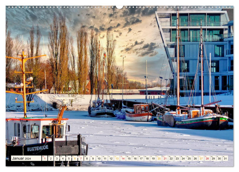 Voyagez à travers l'Allemagne - Ville hanséatique de Stade (Calvendo Premium Wall Calendar 2024) 