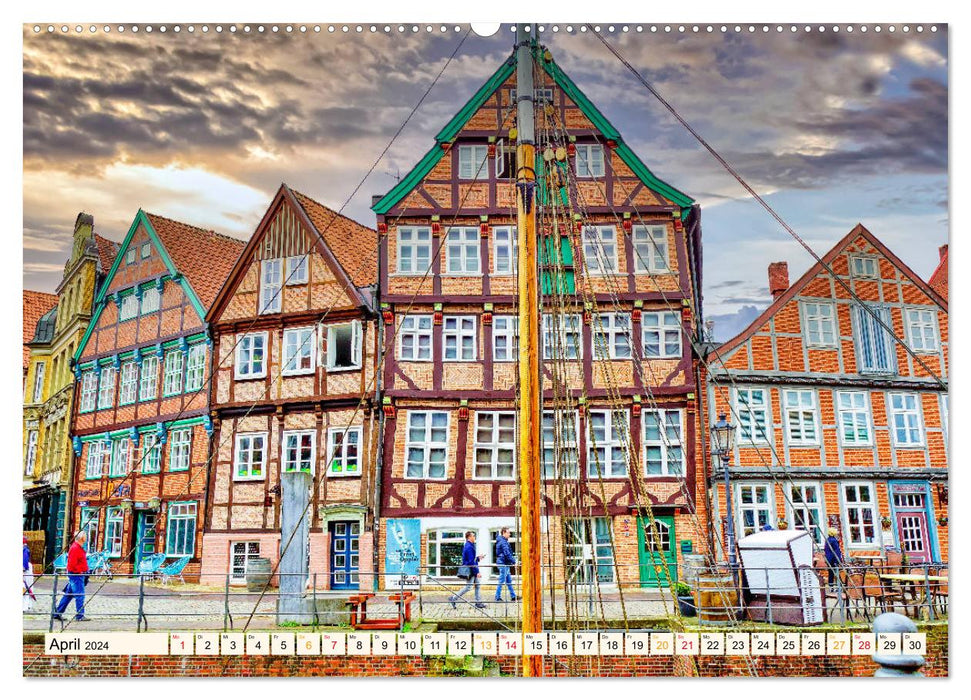 Voyagez à travers l'Allemagne - Ville hanséatique de Stade (Calvendo Premium Wall Calendar 2024) 