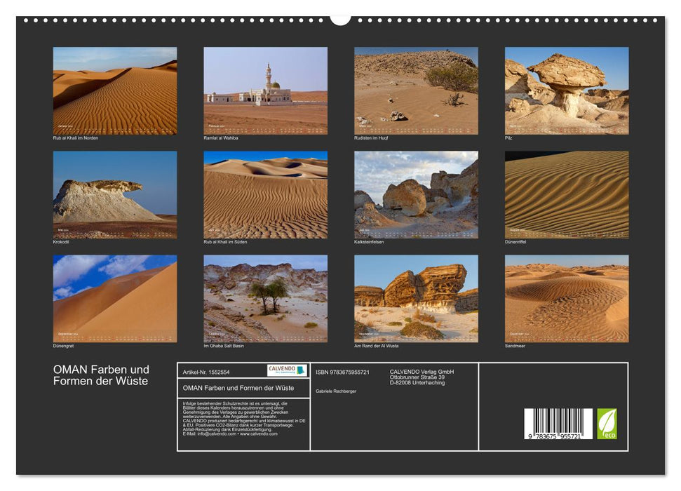 OMAN Colors and shapes of the desert (CALVENDO Premium Wall Calendar 2024) 