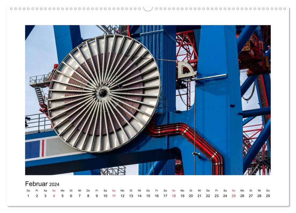 Hamburger Hafen - In der Welt der Container-Riesen (CALVENDO Wandkalender 2024)