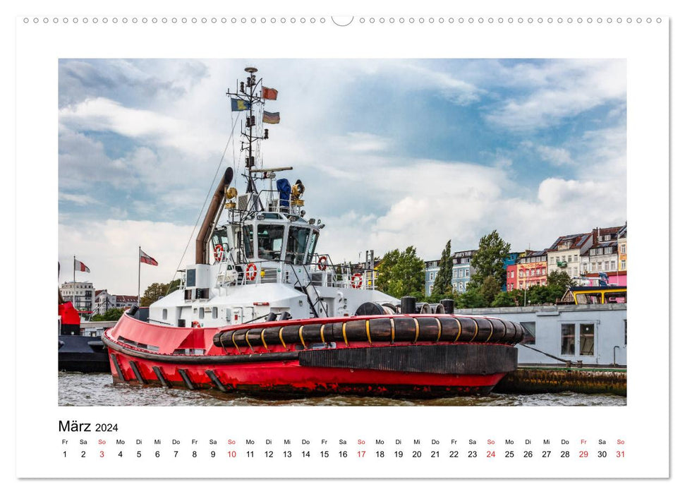 Hamburger Hafen - In der Welt der Container-Riesen (CALVENDO Wandkalender 2024)