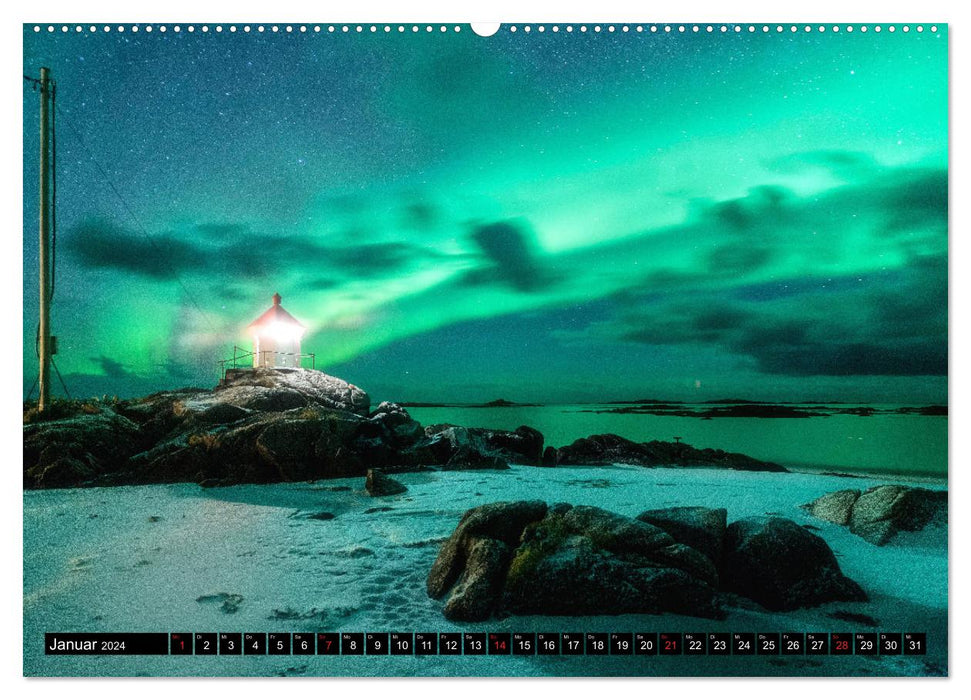 Lighthouses - on Europe's coasts (CALVENDO Premium Wall Calendar 2024) 