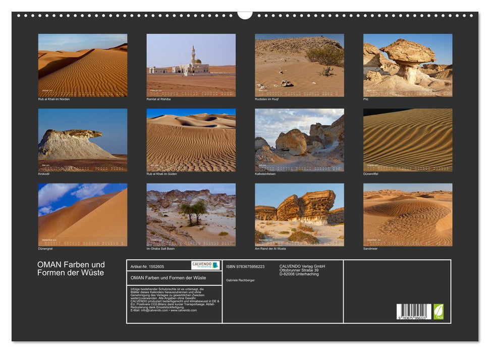 OMAN Farben und Formen der Wüste (CALVENDO Wandkalender 2024)