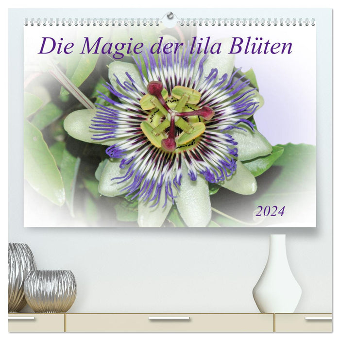 La magie des fleurs violettes (Calendrier mural CALVENDO Premium 2024) 
