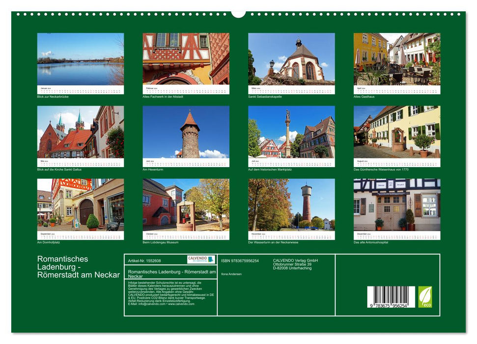 Romantic Ladenburg - Roman town on the Neckar (CALVENDO Premium Wall Calendar 2024) 