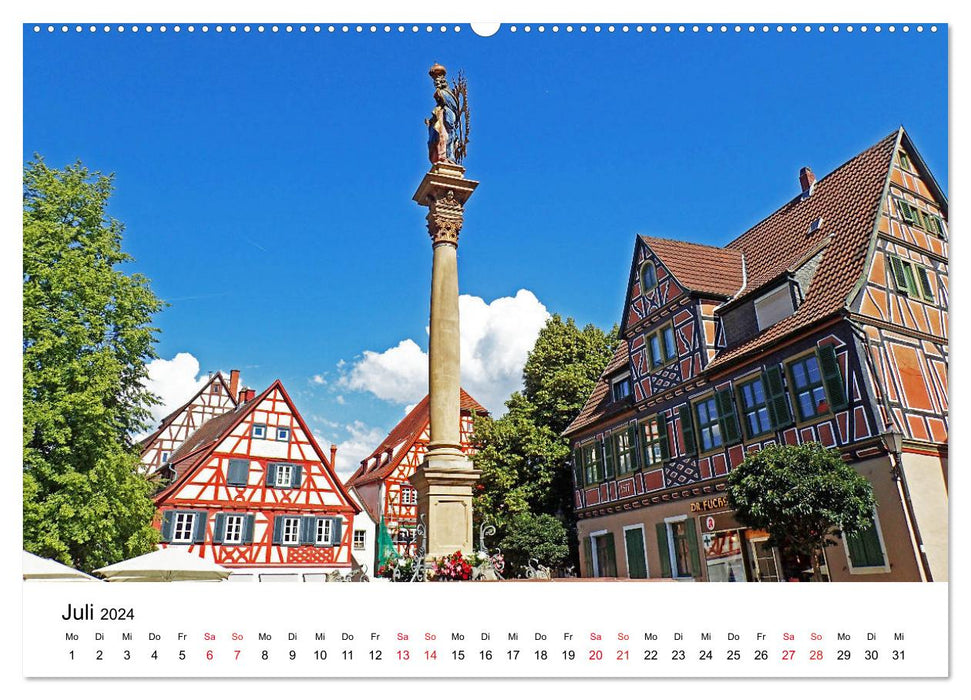 Ladenburg romantique - Ville romaine sur le Neckar (Calendrier mural CALVENDO Premium 2024) 