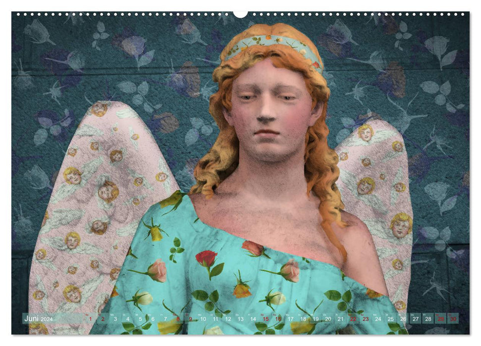 Berlin churchyard angel - newly seen by Kathrin Schwertner (CALVENDO Premium Wall Calendar 2024) 